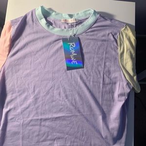 Colorblock tee cropped